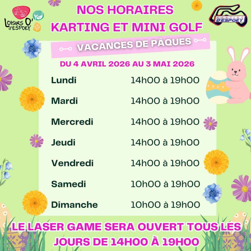 Horaires Loisirs O' d'Espoey Pâques 2026