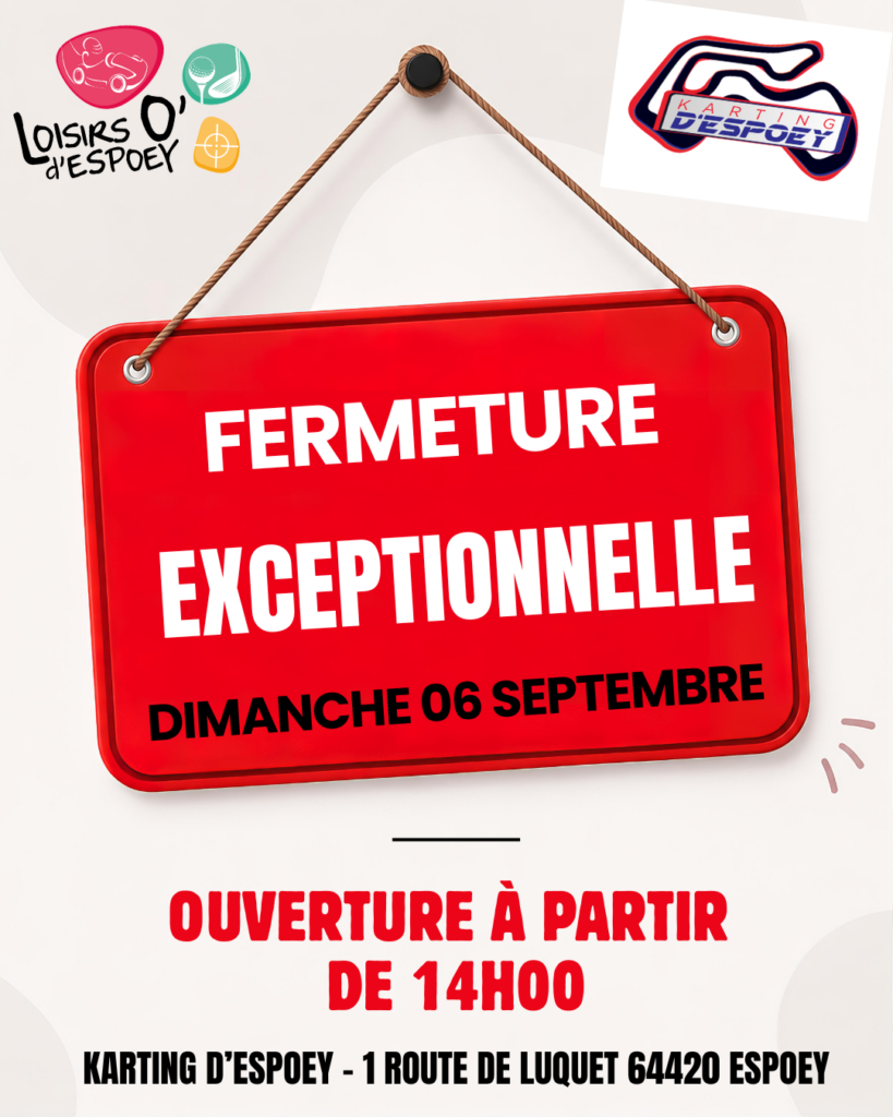Publication Instagram Fermeture Exceptionnelle Annonce Rouge Blanc